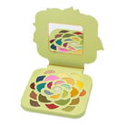 Profusion Cosmetics Desert Sage 25-Shade Makeup Palette with makeup brushes, vibrant eyeshadow colors in a sleek palette.