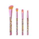 Profusion Cosmetics It's a Vibe Feel the Beat 4-piece face and eye makeup brush set with various brush types and colorful handles.