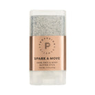 Profusion Cosmetics Spark-A-Move face and body glitter stick with shimmering silver glitter on a neutral background.