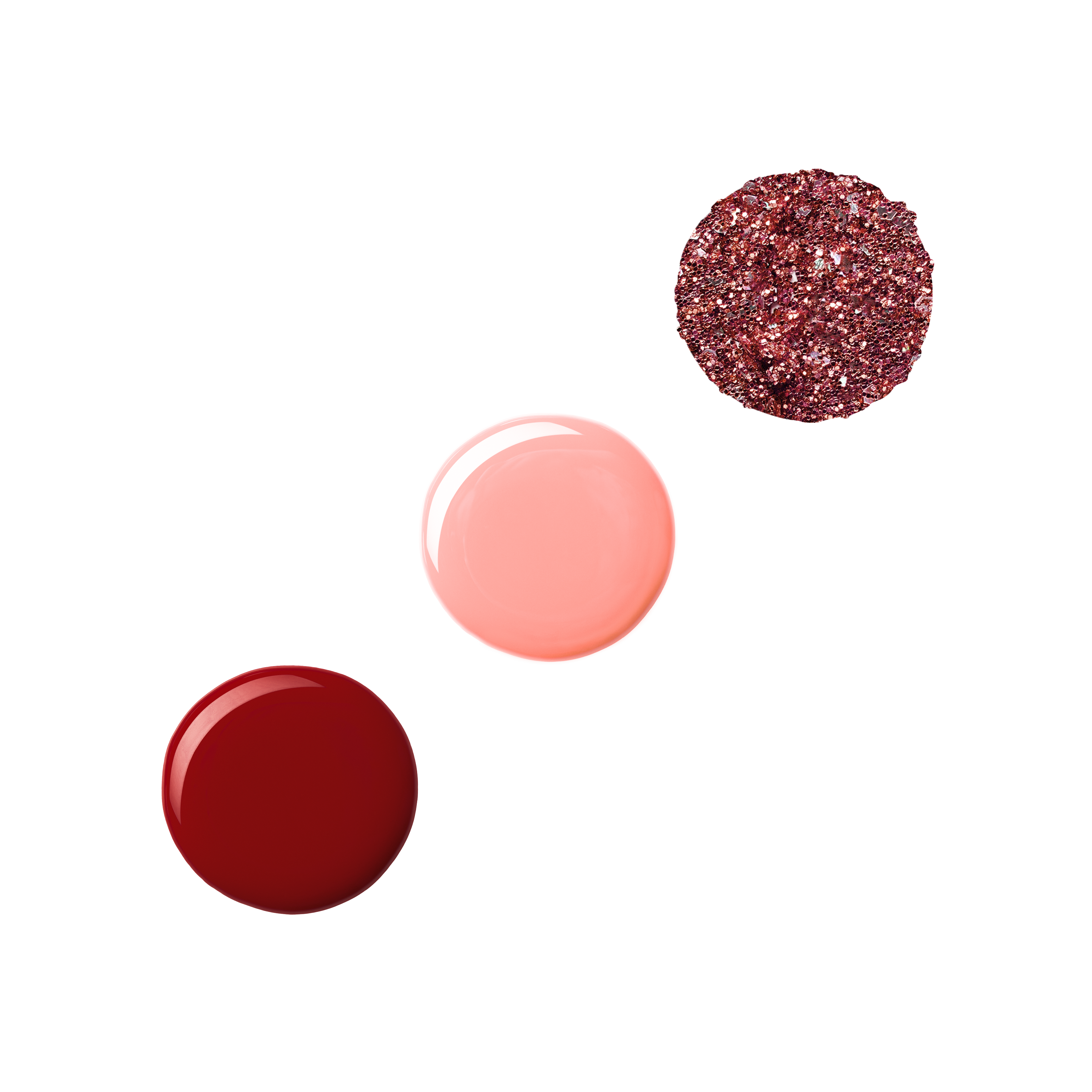 Profusion Cosmetics Crimson Gel Nails 4-piece nail polish set with top coat, featuring vibrant red gel polish bottles.