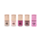 Set of Profusion Cosmetics Shining Star Gel Effect Nail Polishes with shimmering, star-inspired colors and glossy finish.