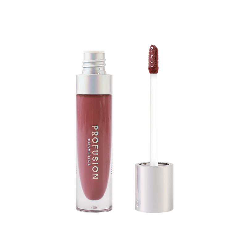 Profusion Cosmetics Enchanted Forest Magical Matte Lip Cream in rosy pink shade, smooth and vibrant on lips.