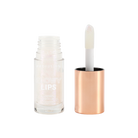 Profusion Cosmetics Glowy Lips Nourishing Shimmer Lip Oil with a clear, glossy finish and subtle shimmer, close-up shot of the lip product.