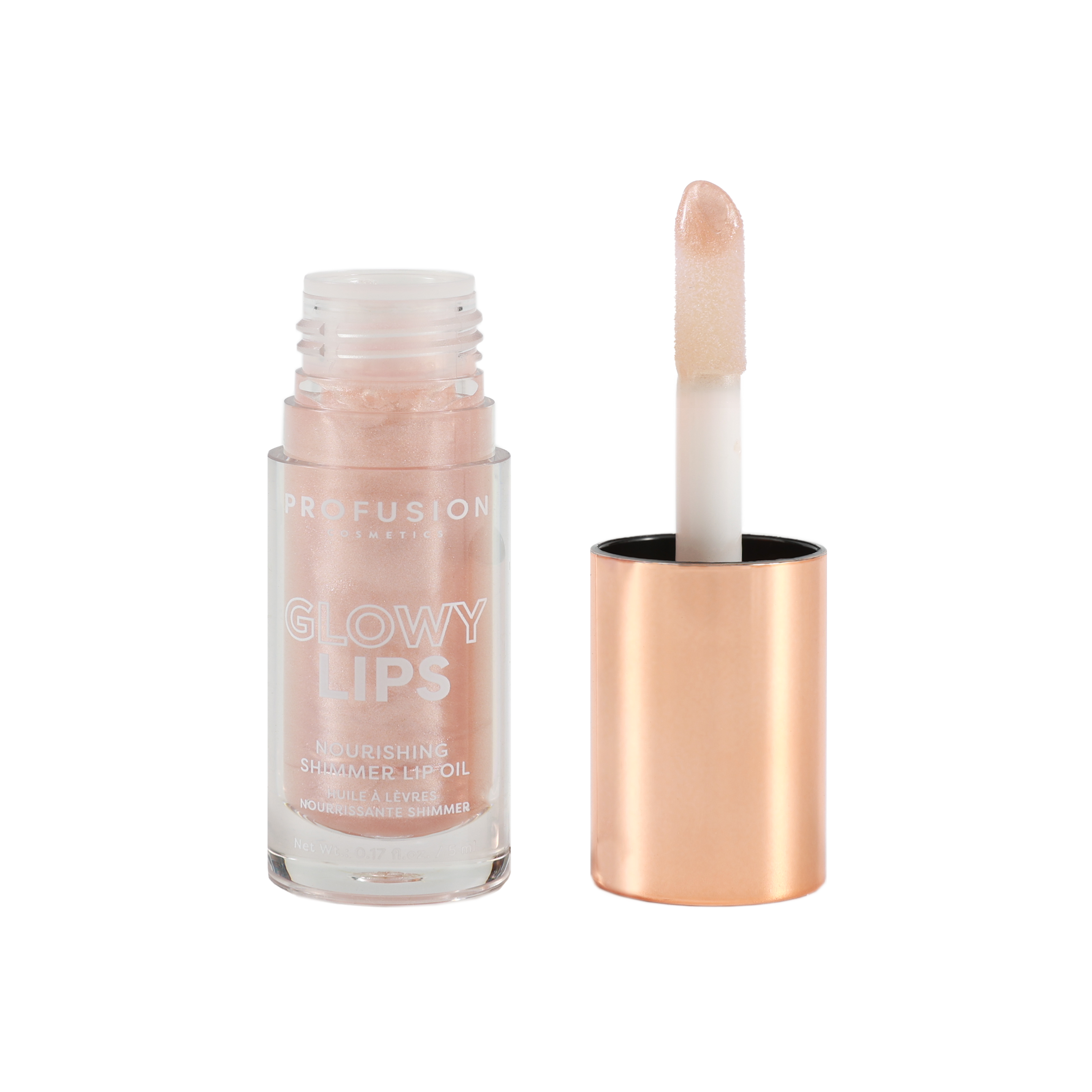 Profusion Cosmetics Glowy Lips Nourishing Shimmer Lip Oil with a shiny, shimmering finish and nourishing formula.