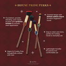 Harry Potter House Champions face and brush set by Profusion Cosmetics featuring themed makeup tools and brushes.
