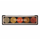 Profusion Cosmetics GEMS Glitter Palette featuring vibrant, sparkling eyeshadows in a variety of gem-inspired shades and finishes.