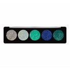Profusion Cosmetics GEMS Glitter Palette with vibrant gemstone-inspired glitter shades on a sleek palette.
