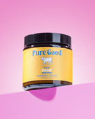 Whipped Cedarwood and Patchouli Tallow Balm by Pure Good LLC in a jar, showcasing a creamy, firming, and balancing skincare product.