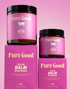 Whipped Tallow Balm by Pure Good LLC in a 4 oz jar, ideal for sensitive skin of all ages, showing the creamy balm texture.