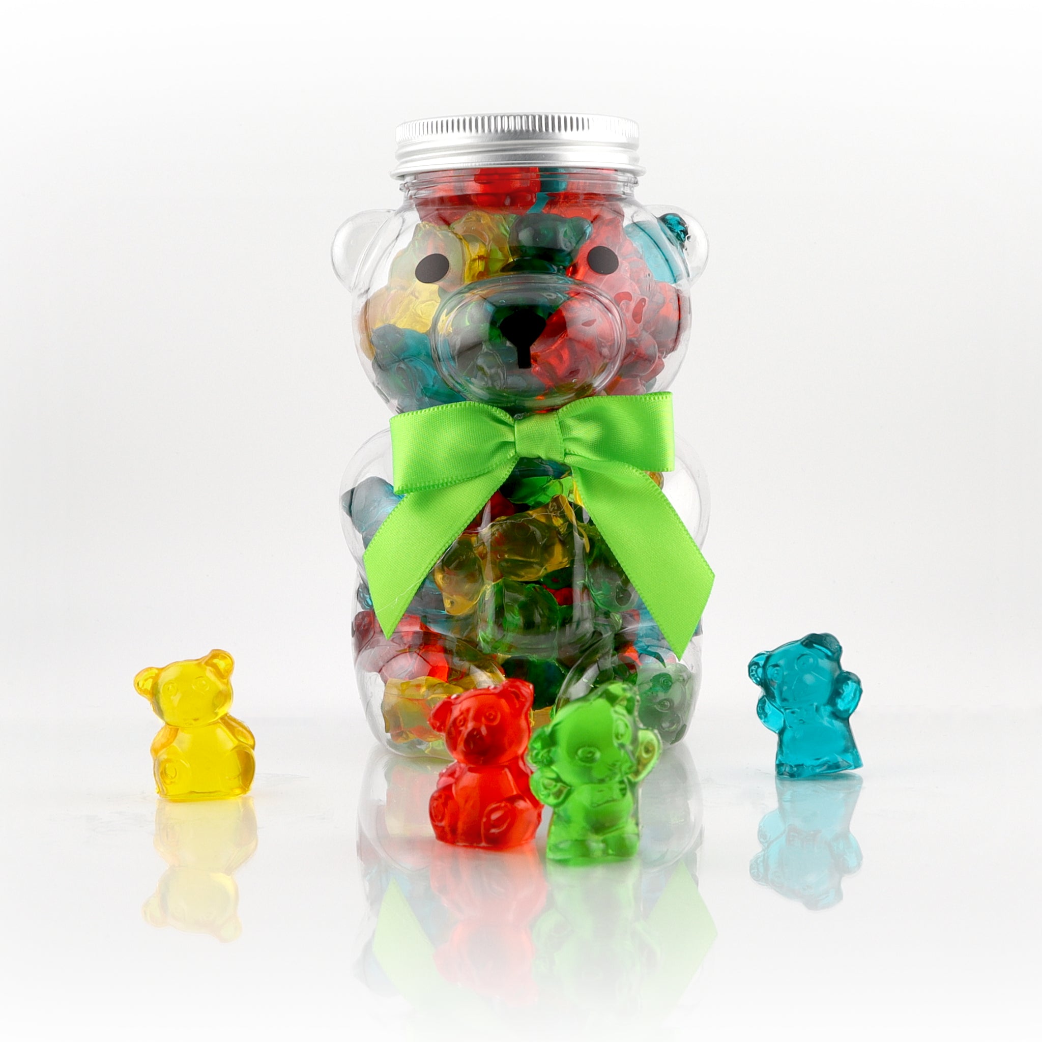 Summer Bear filled with colorful 4-D gummy bears from Pure Sugar Candy, showcasing a fun, playful candy and chocolate treat.