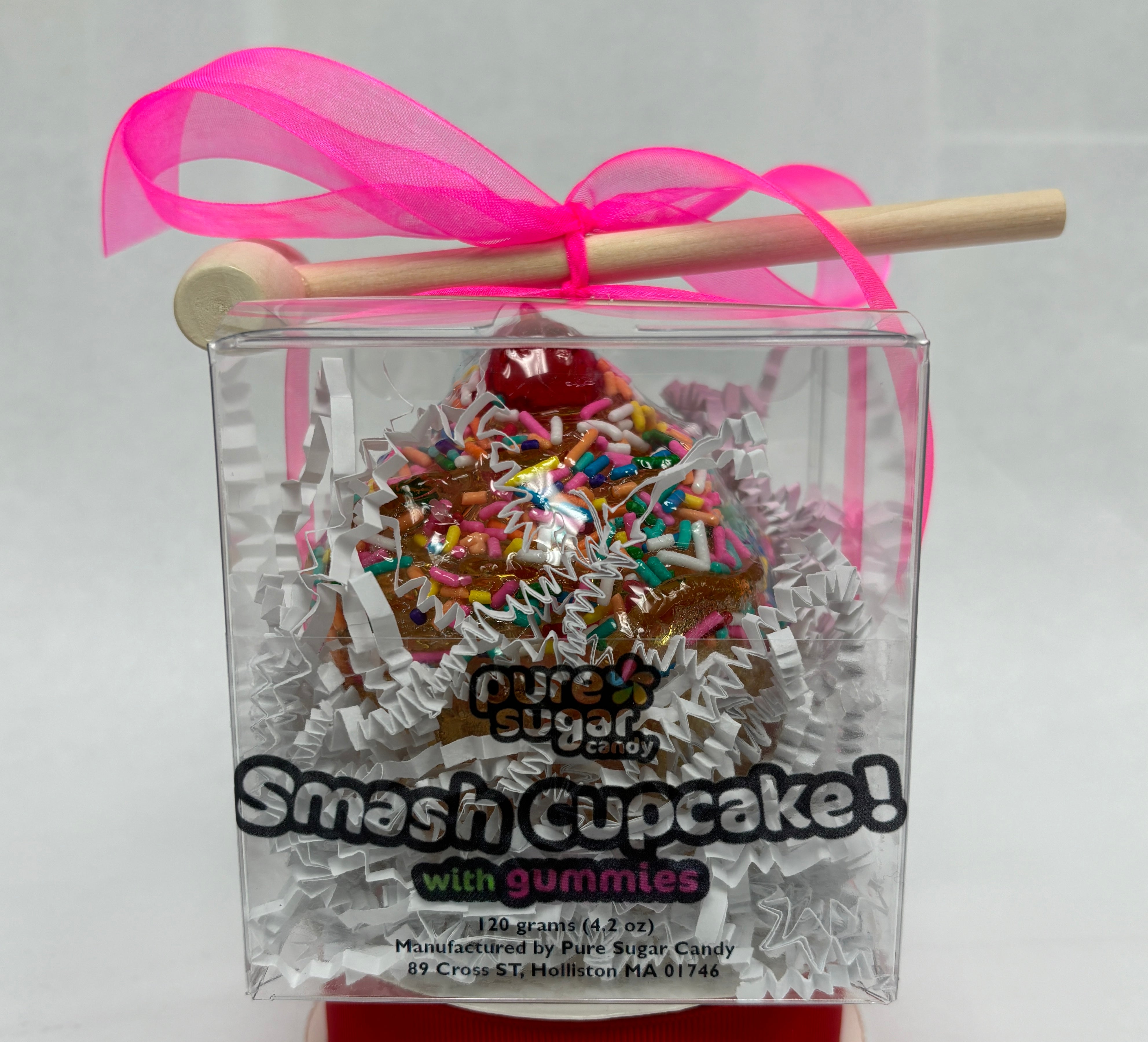 Hollow cupcake candy filled with colorful cupcake gummies by Pure Sugar Candy, showcasing a sweet, playful treat.