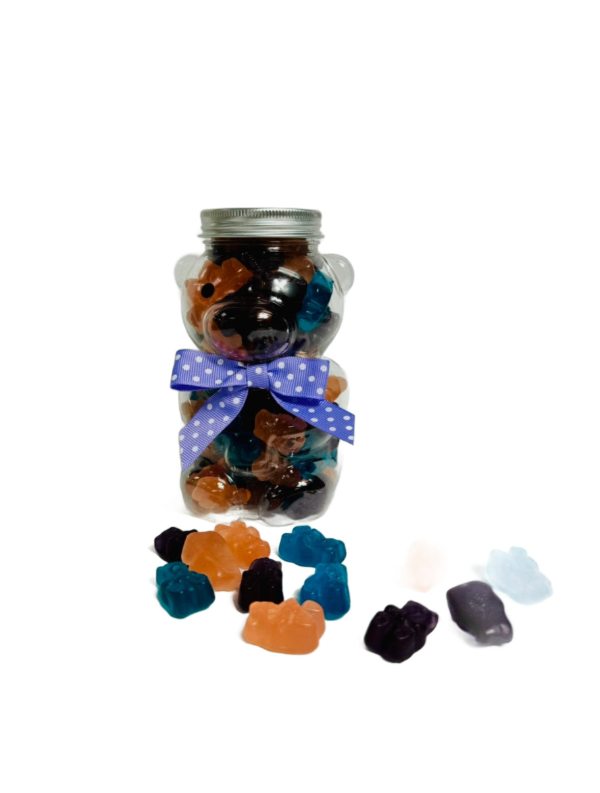 Spring Bear with Gummies from Pure Sugar Candy, a cute Easter-themed candy featuring a plush bear surrounded by colorful gummies.