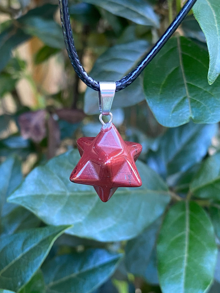 Red Jasper Merkaba Corded Necklace - Practical Magic Store