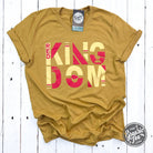 Red Kingdom Short Sleeve Tee from The Graphic Tee, featuring a vibrant graphic design on a red cotton t-shirt.