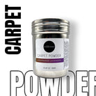 Refillism cedarwood lavender carpet powder in a 10 oz container, natural odor neutralizer for home and cleaning use.