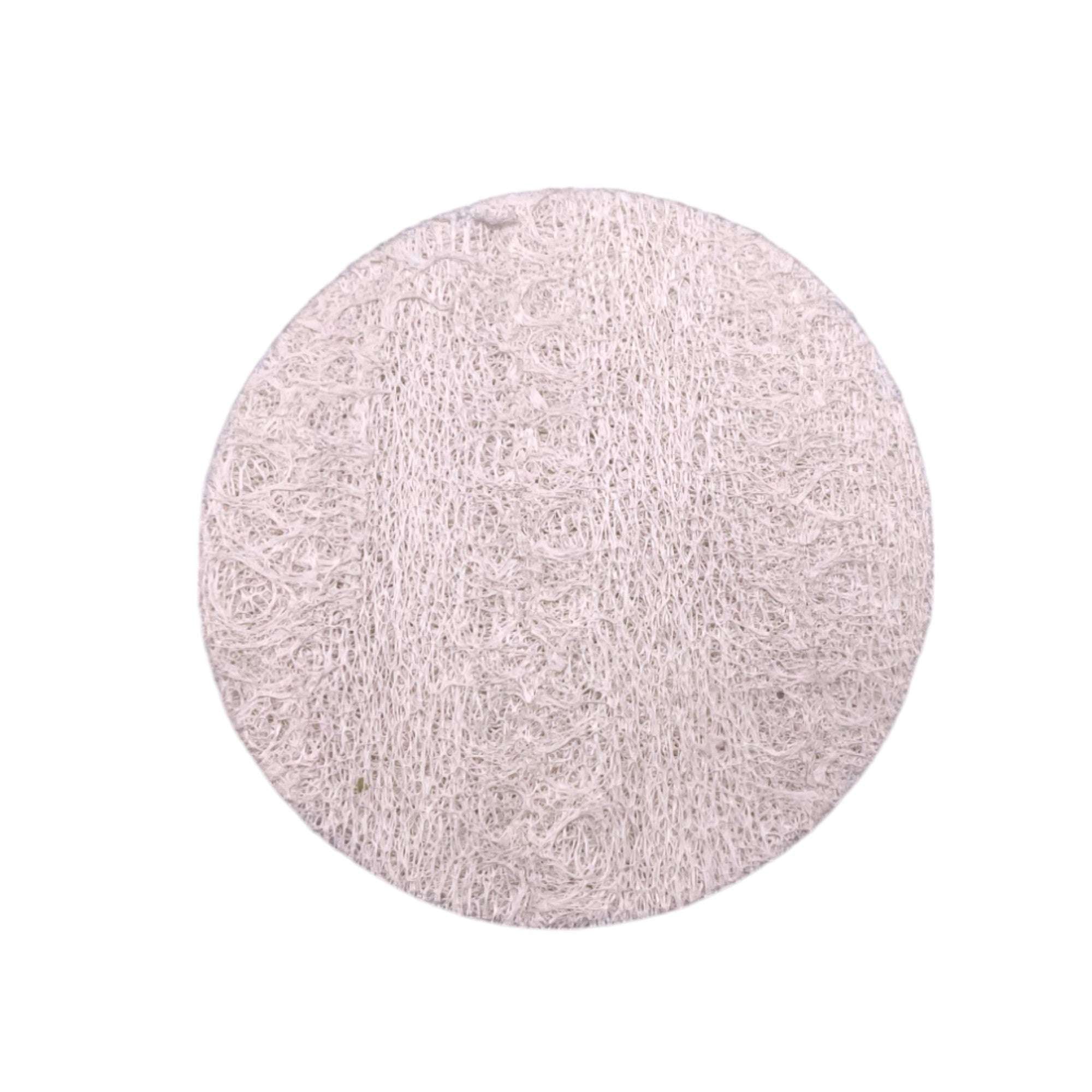 Refillism loofah pad for face and body exfoliation, 3.5-inch personal care scrubber with textured surface for gentle cleansing.