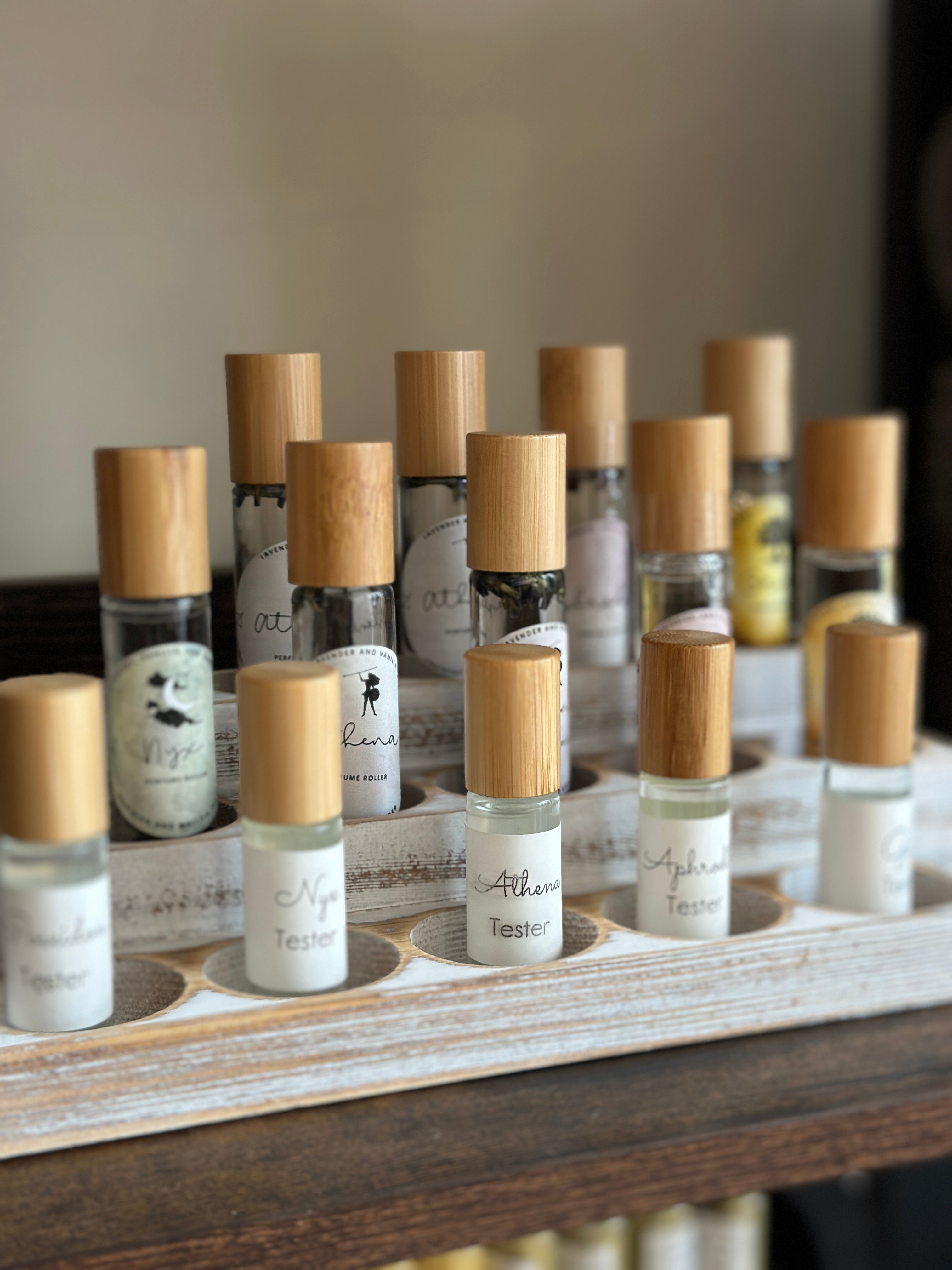 Sage & Stone Apothecary Goddess Perfume Roller, a body care product with a sleek glass rollerball for easy application