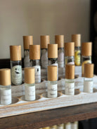 Sage & Stone Apothecary Goddess Perfume Roller, a body care product with a sleek glass rollerball for easy application