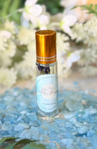 Sage & Stone Apothecary Goddess Perfume Roller for body care with floral and herbal scent in a compact glass roll-on bottle.