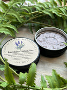 Lavender lotion bar by Sage & Stone Apothecary, a natural body care product with a smooth lavender-scented balm.