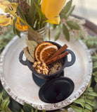 Sage & Stone Apothecary Abundance Simmer Pot Blend with dried herbs and spices in a jar, ready for aromatic simmering.