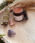 Sage & Stone Apothecary Moroccan Red Clay Mask in a jar, showcasing vibrant red clay for body and skin wellness.