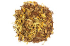 Herbal tea in a cup with apple slices and herbs, American Apple Pie Herbal Tea by Sage & Stone Apothecary.