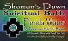 Shamans Dawn Florida Water spiritual bath with Dead Sea salt in a glass jar, ready for a relaxing bath experience.
