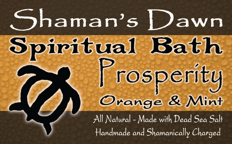 Shamans Dawn Prosperity Dead Sea Salt spiritual bath with natural mineral-rich salts in a glass bowl.
