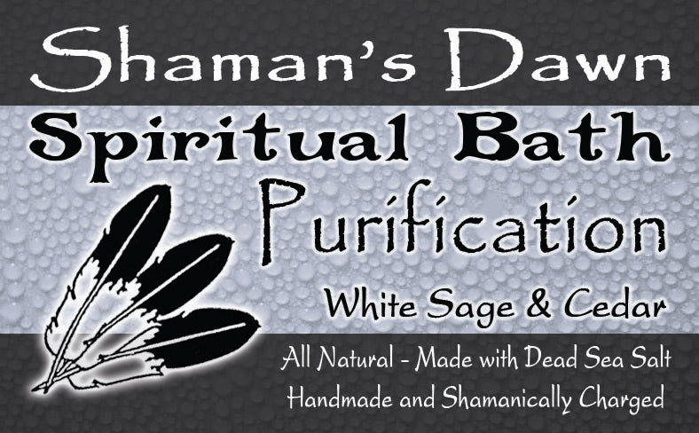 Shamans Dawn Purification Dead Sea Salt spiritual bath with mineral-rich, coarse salt in a wooden bowl for cleansing and relaxation.