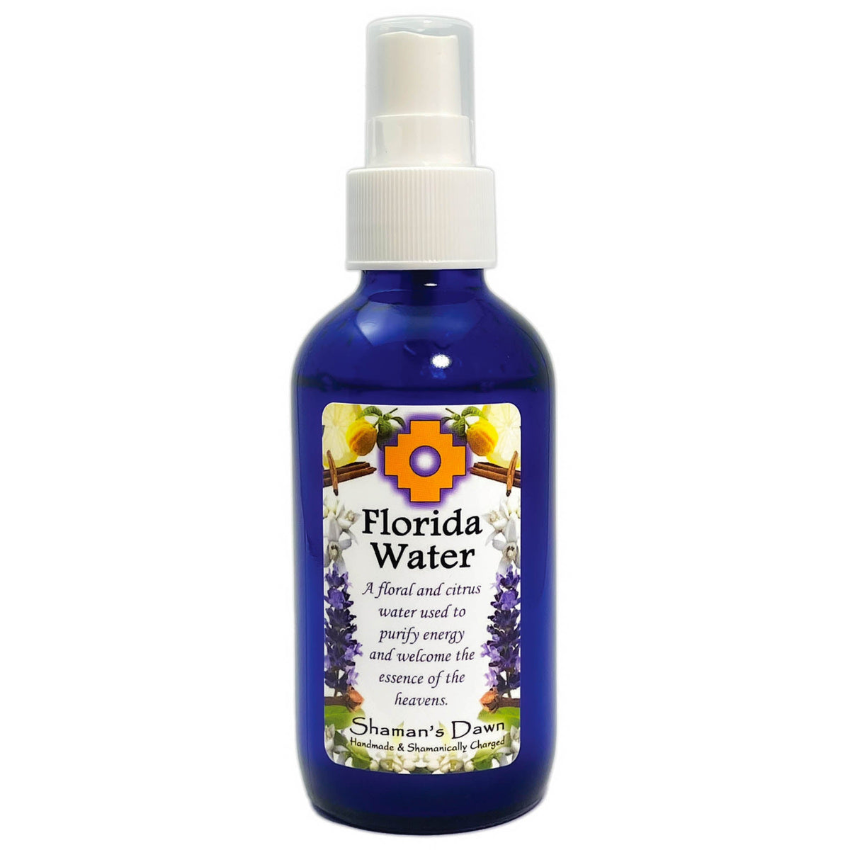 Shamans Dawn Florida Water spray bottle, with a sleek silhouette design, showcasing the traditional Agua de Florida product.