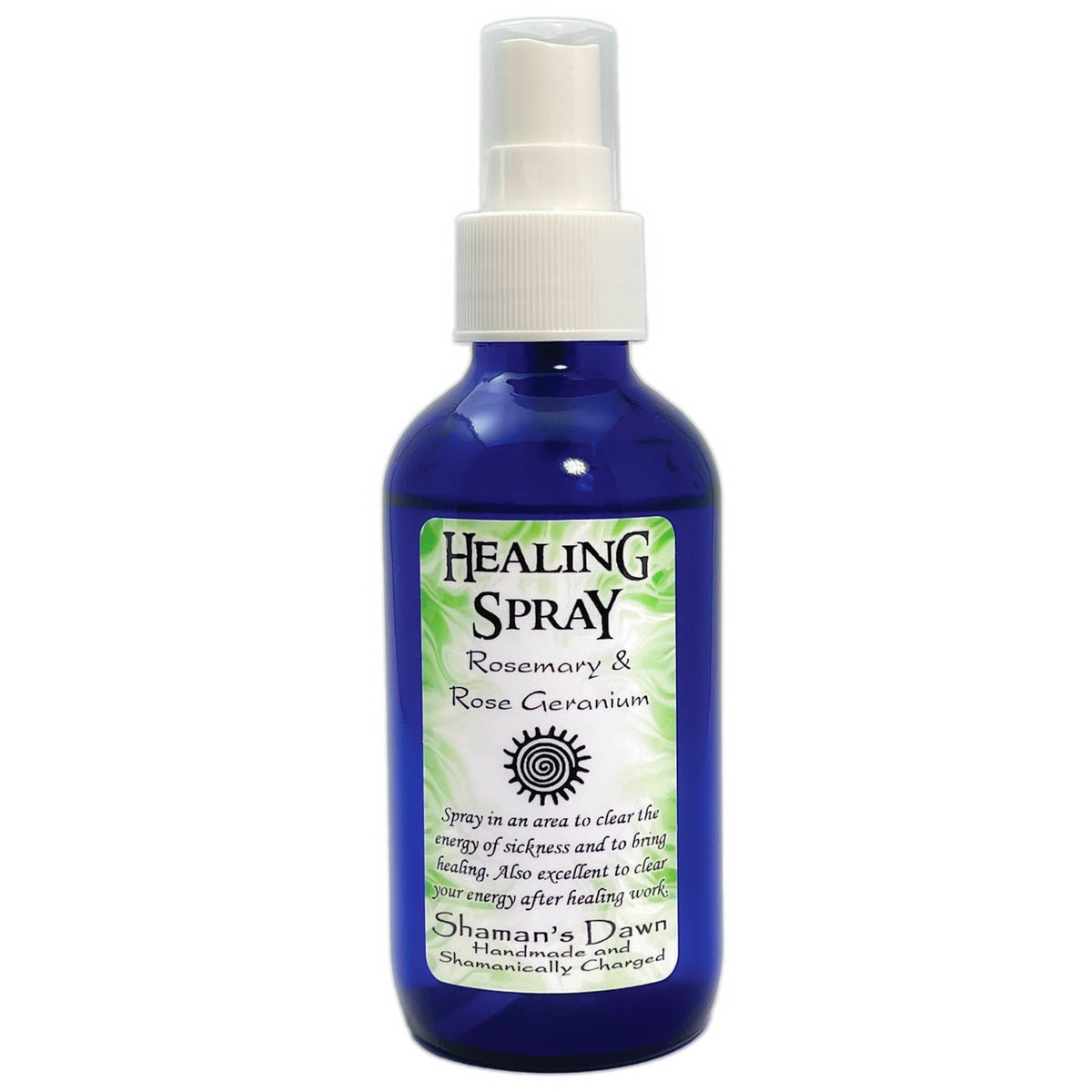 Silhouette of Shamans Dawn Healing Spray bottle, a mist spray used for wellness and spiritual healing.