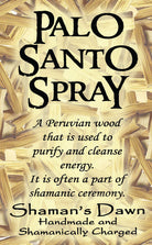 Shamans Dawn Palo Santo Spray bottle, natural herbal spray for spiritual cleansing and aromatic use.