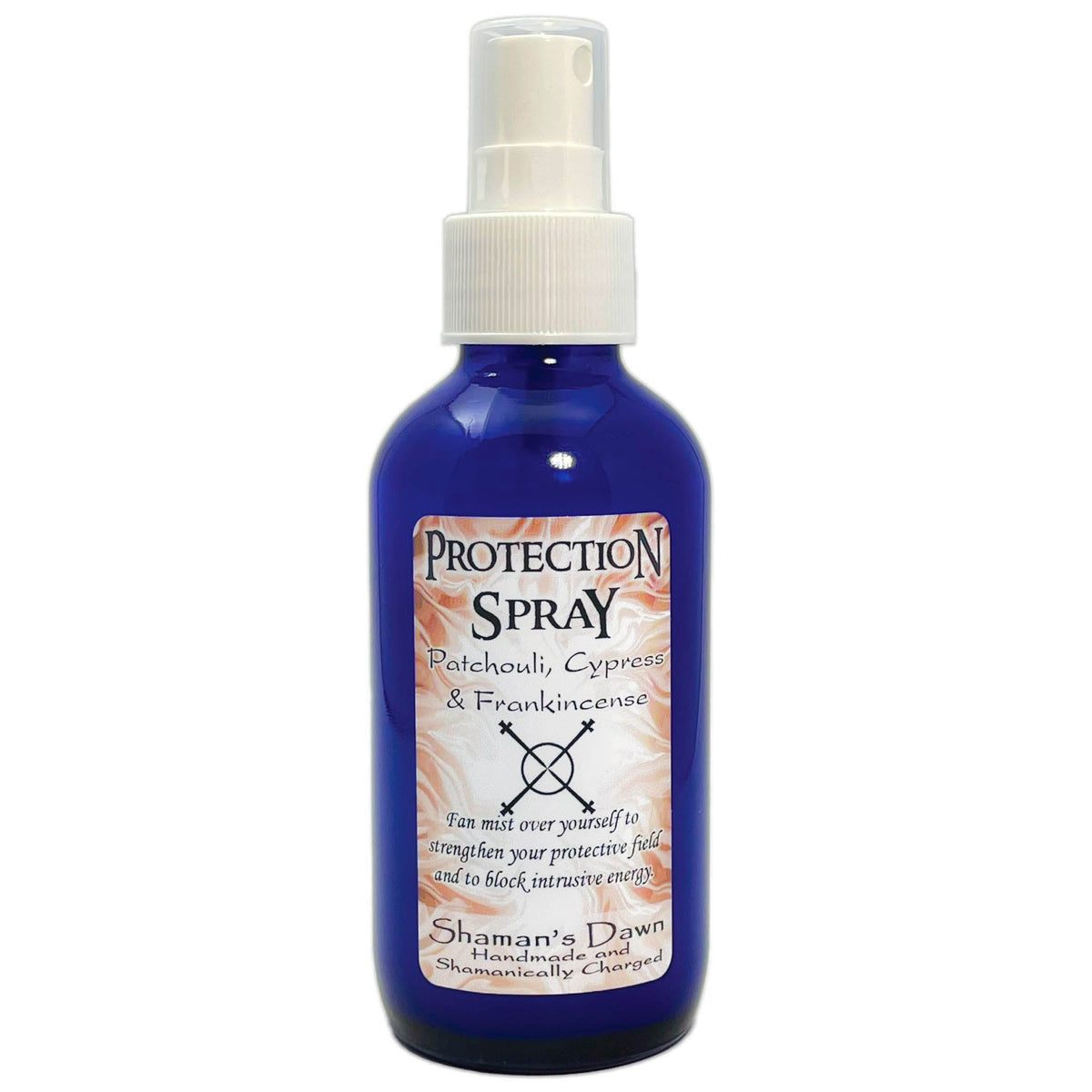 Silhouette of Shamans Dawn Protection Spray bottle, a versatile spray for skin and hair protection.