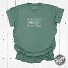 Emerald green Comfort Colors short sleeve graphic tee featuring forest-themed design by The Graphic Tee.