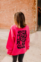 Overstimulated Moms Club graphic T-shirt by Shop Karma Tees, featuring bold text design on a casual cotton tee.