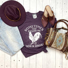 Light gray SS graphic tee from The Graphic Tee featuring playful "Sometimes You Just Gotta Say Cluck It" text design.