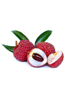 Large nursery pot of Sow Exotic Lychee 'Sweetheart' tropical fruit tree with lush green leaves.