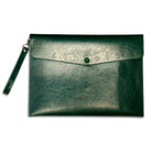 Navy moon phases clutch purse by Spirit Nest, stylish accessories with celestial moon design and secure zipper closure.