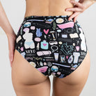 Spirit Nest period underwear featuring moon phase print, comfortable apparel designed for menstrual health and style.
