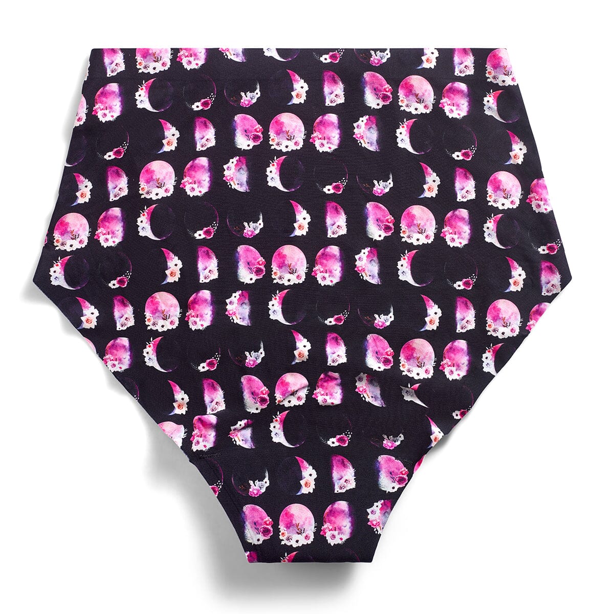 Spirit Nest moon phases period underwear for women, featuring a comfortable fit and celestial moon design in soft fabric.