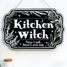 Wooden witchy decor sign for home by Spirit Nest, featuring mystical design suitable for kitchen or witch-themed space.