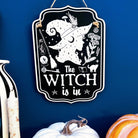 Wooden sign with witchy decor design from Spirit Nest, suitable for home or kitchen witch-themed decoration.