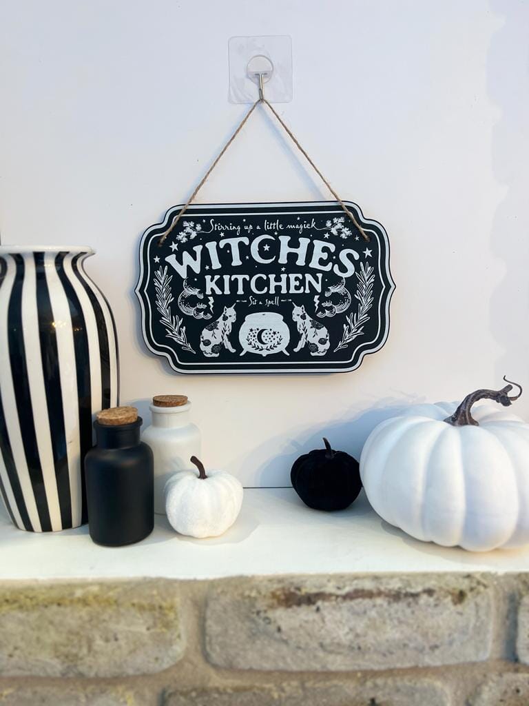Wooden witchy décor sign for home from Spirit Nest, featuring mystical design perfect for kitchen or witch-themed decor.