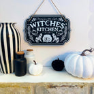 Wooden sign with witchy decor design for home, featuring Spirit Nest branding, ideal for witch-themed kitchen or home decoration.