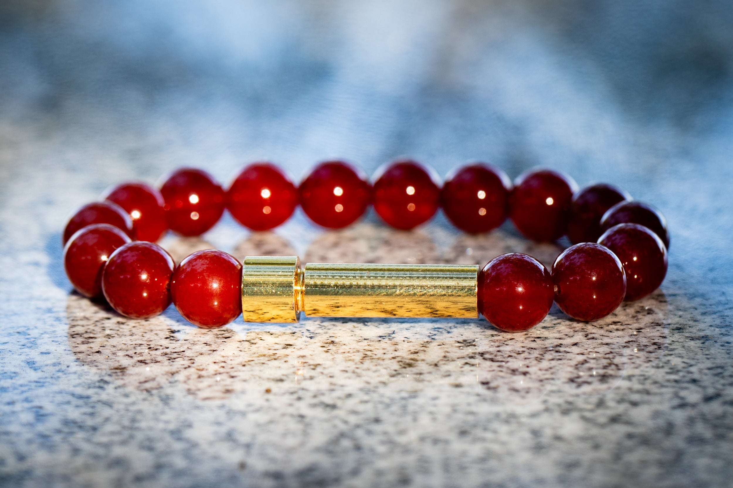Silver Carnelian Cremation Bracelet by Spirit Pieces, a petite jewelry piece for hair, fur, or ashes in cremation jewelry style.