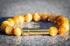 Silver Honey Tiger Eye Cremation Bracelet by Spirit Pieces, designed for hair, fur, or ash, featuring a polished, petite jewelry design.