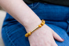 Silver Honey Tiger Eye Cremation Bracelet by Spirit Pieces, designed for hair, fur, or ash keepsake jewelry.
