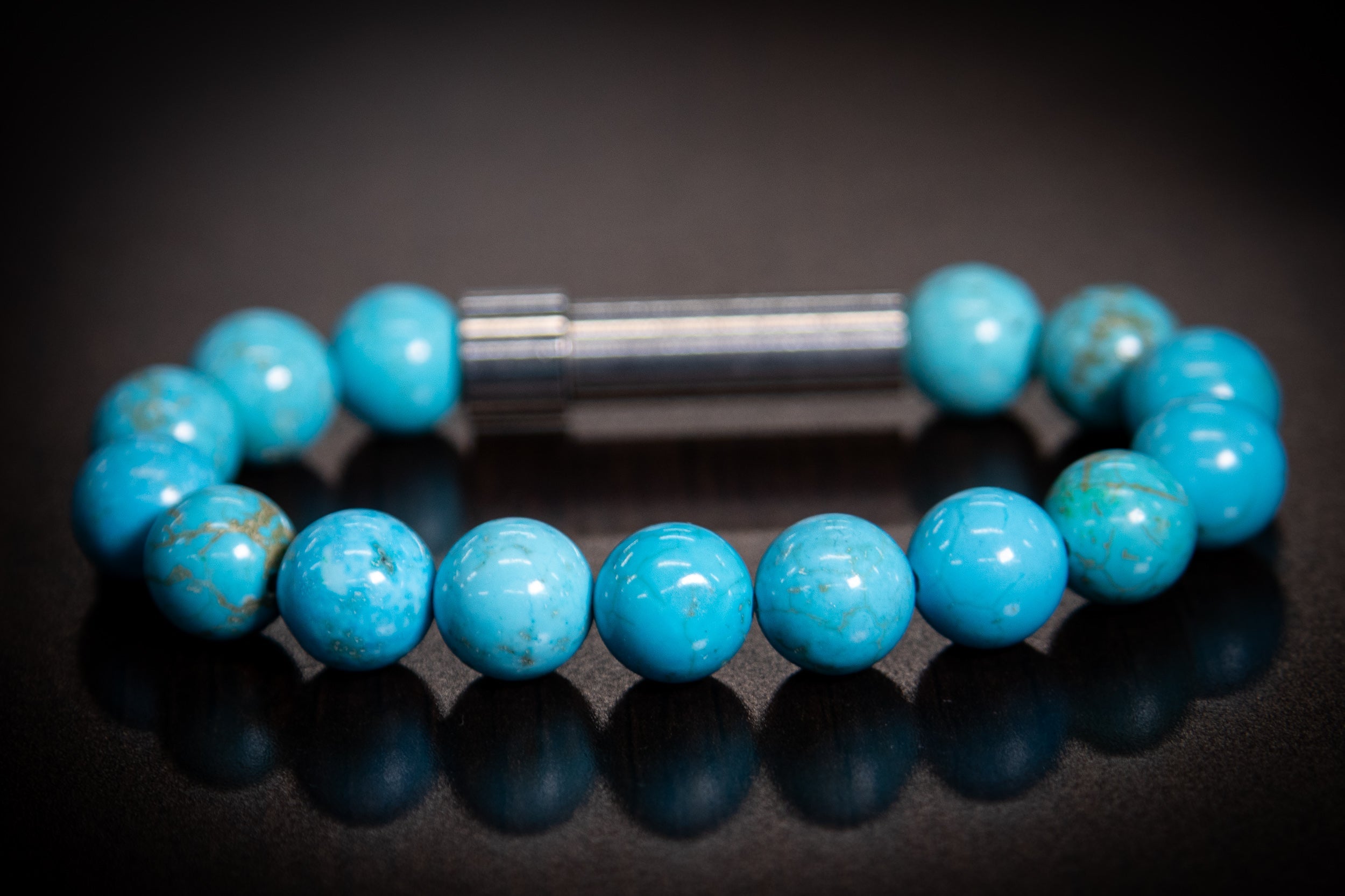 Silver Magnesite healing bracelet by Spirit Pieces, cremation jewelry for hair, fur, or ash with petite design.