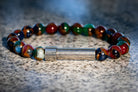 Silver Mosaic Jasper cremation bracelet by Spirit Pieces, featuring a petite design for hair, fur, or ashes.